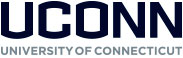 UConn vertical logo in blue and grey