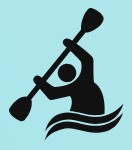 A black silhouette of a person holding a paddle

Description automatically generated